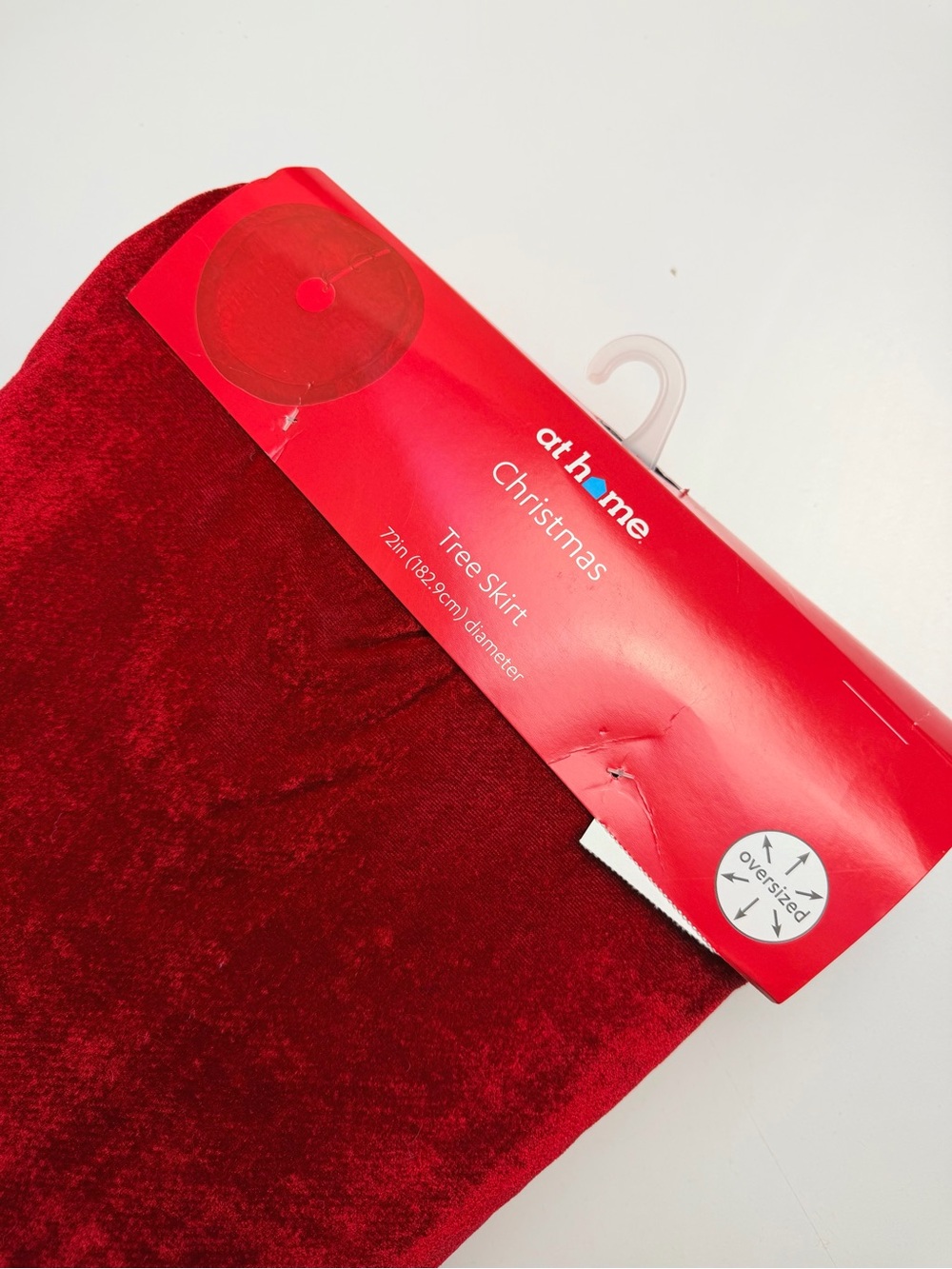 At Home 72 inch Oversized Red Velvet Tree Skirt NWT Holiday Christmas - Picture 6 of 8
